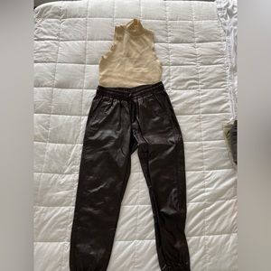 COPY - Zara (Vegan) leather sweatpants, great condition, Small